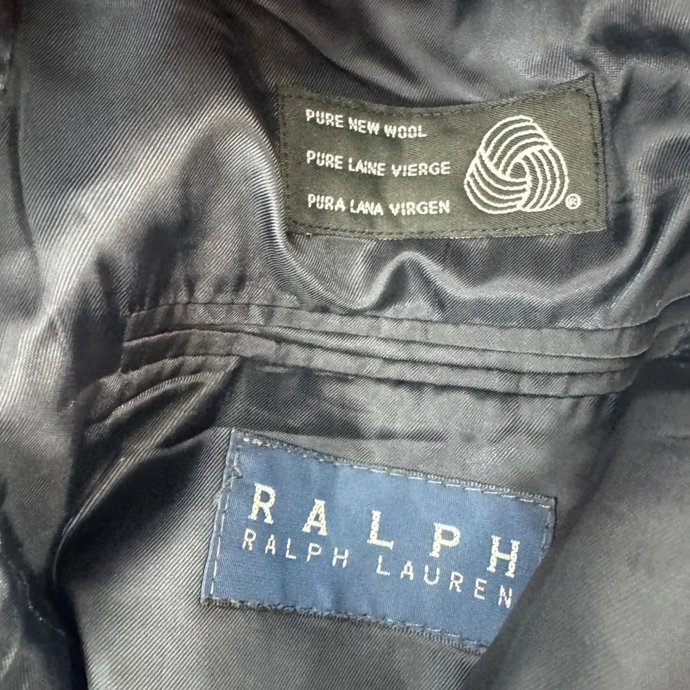 Ralph Lauren Mens 48R Navy Blue Wool Glen Plaid Blazer Suit Jacket Canada Made